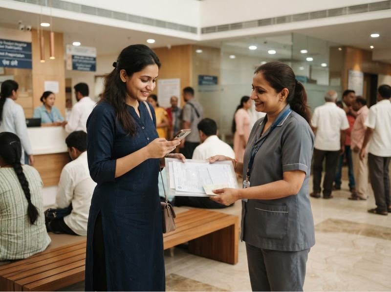 A Care Partner going through a tablet with an older woman at home